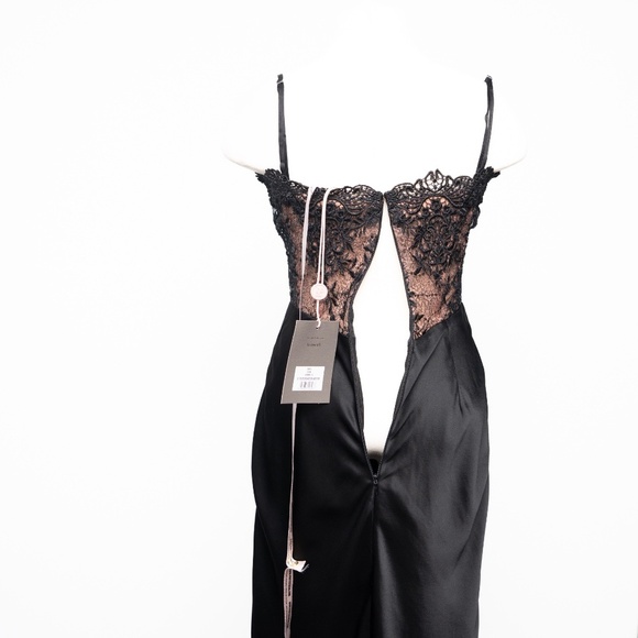 House of CB. Nikita - Black Satin and Lace Corset Dress. - Picture 11 of 13